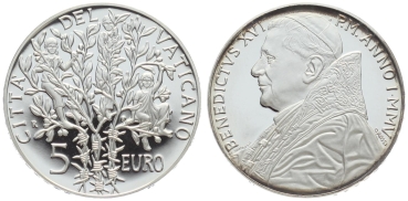 Vatikan 5 Euro 2005 R Benedikt XVI. (2005-2013) - Auf den 60. Jahrestag des Endes des 2. Weltkrieges